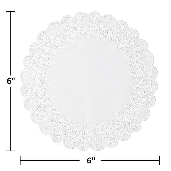 Hoffmaster 500532 French Lace Doily, 6" Diameter (Case of 1000) White - Image 2